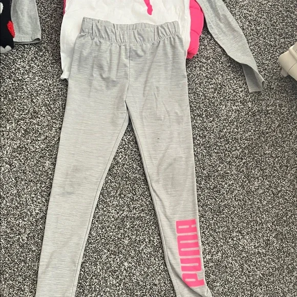 Puma Kids Pajama Set - White, Gray, and Pink - Picture 2 of 5